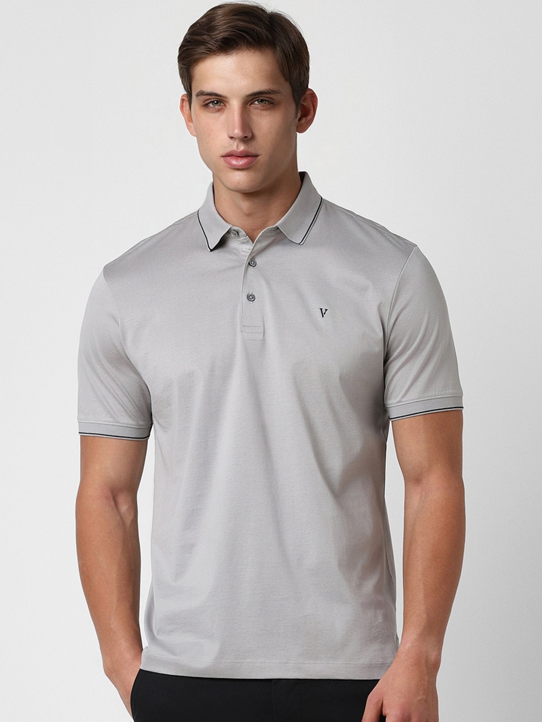 

Van Heusen Men Polo Collar Pockets T-shirt, Grey