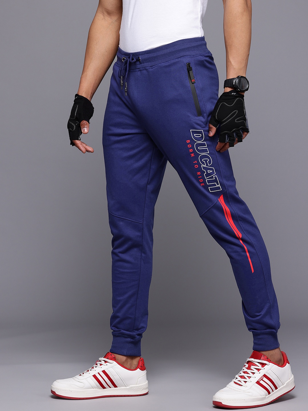 

Ducati Men Printed Joggers, Navy blue