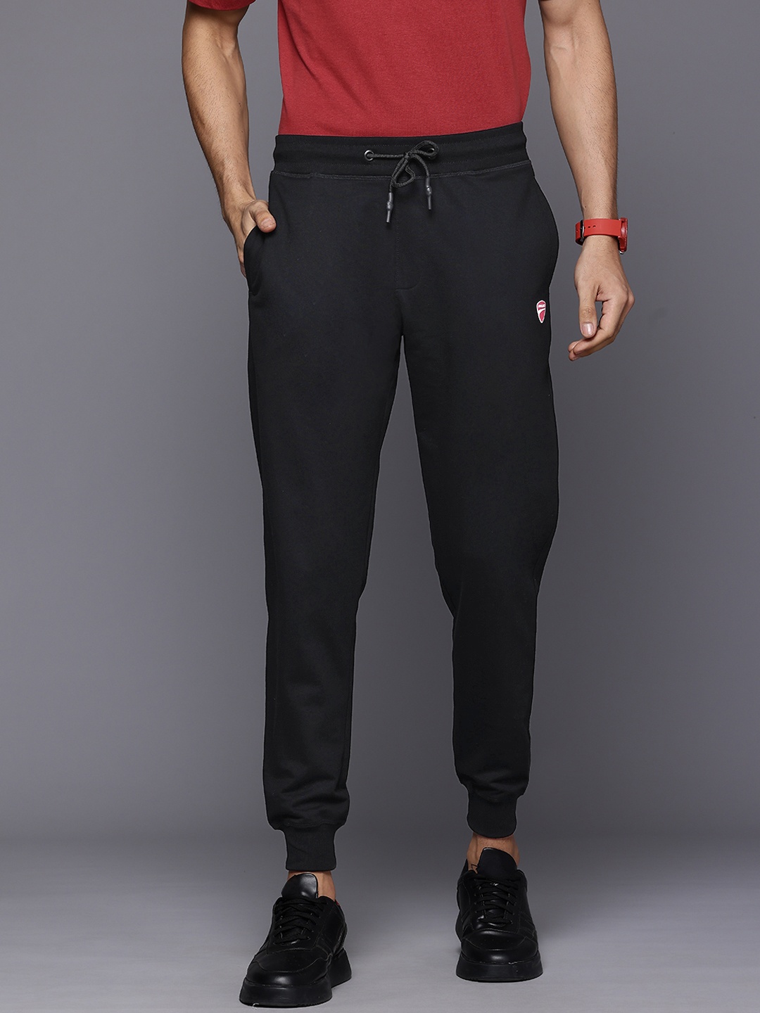 

Ducati Men Solid Joggers, Black