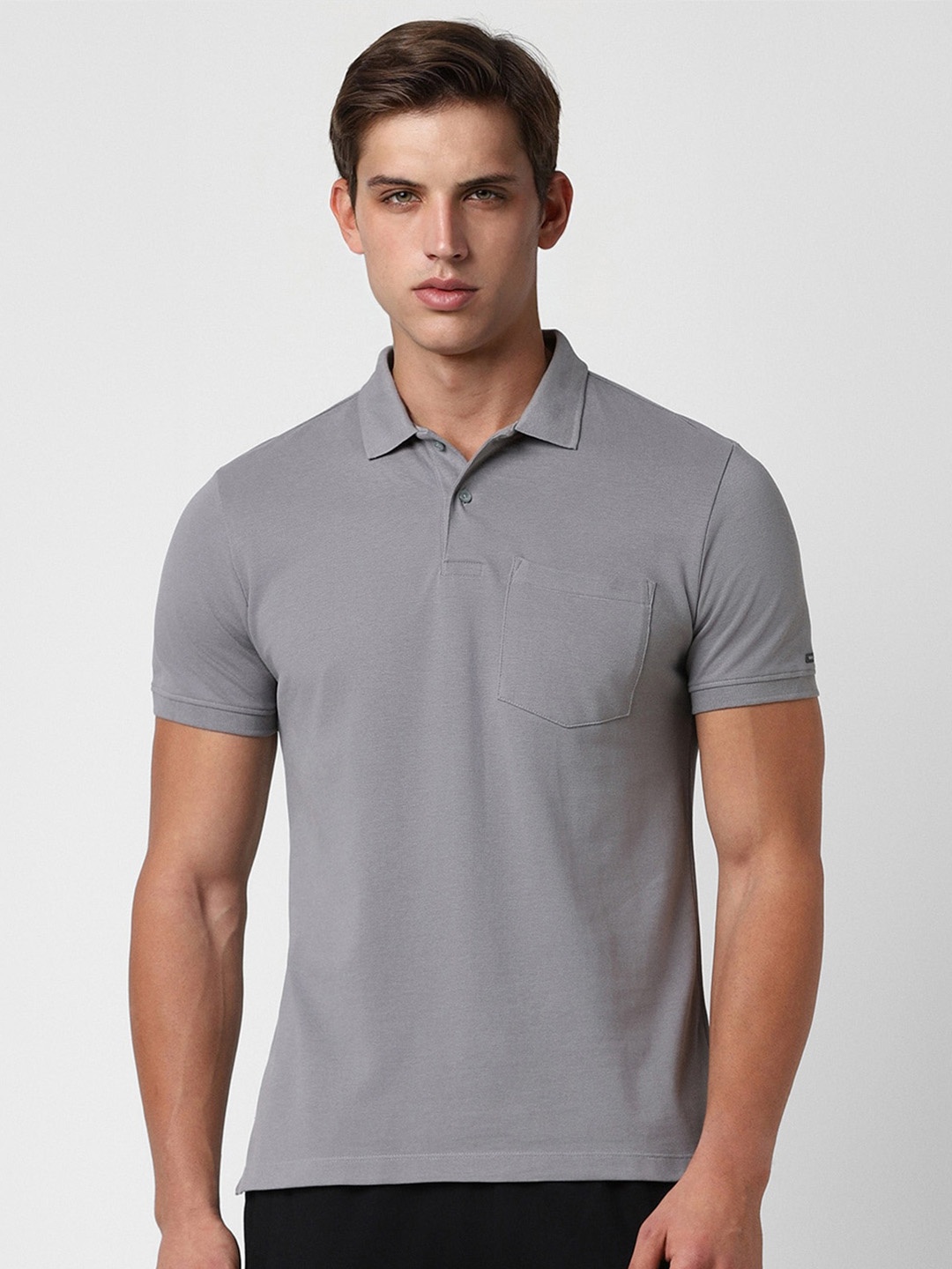 

Van Heusen Flex Men Polo Collar Pockets T-shirt, Grey