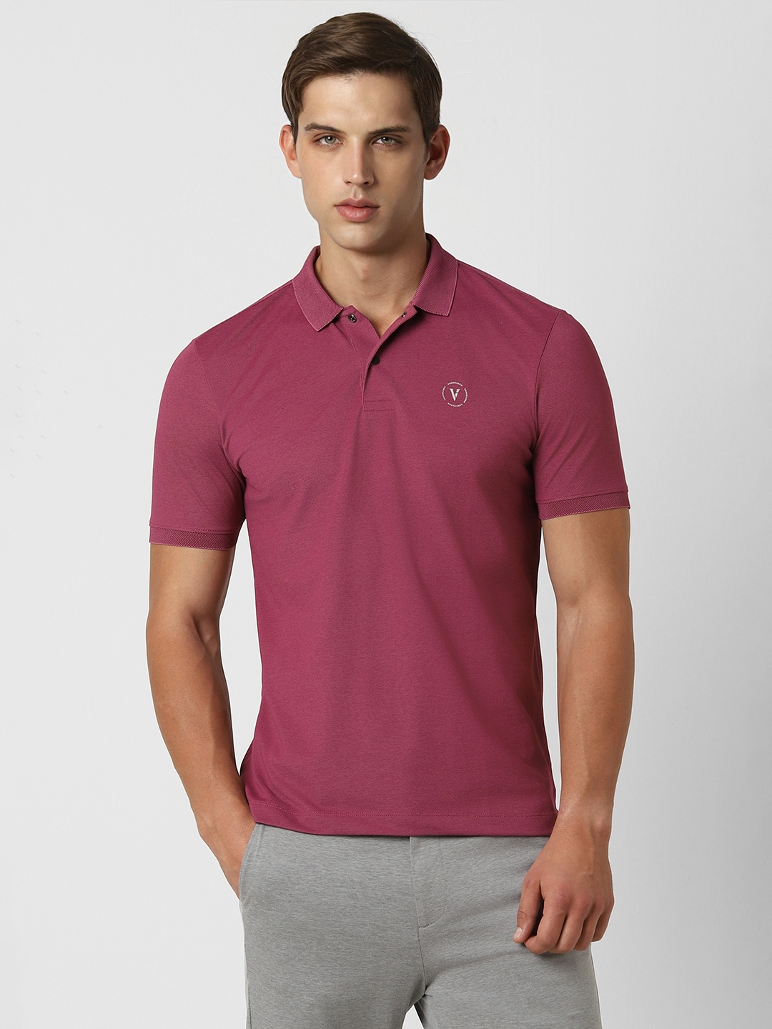 

Van Heusen Flex Short Sleeves Polo Collar T-shirt, Pink