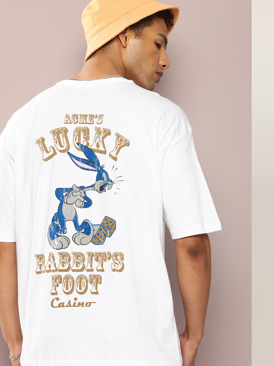 

Kook N Keech Looney Tunes Printed Drop-Shoulder Sleeves Pure Cotton Oversized T-shirt, White