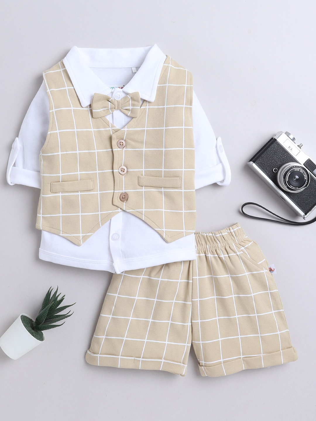 

BUMZEE Boys Shirt with Shorts, White