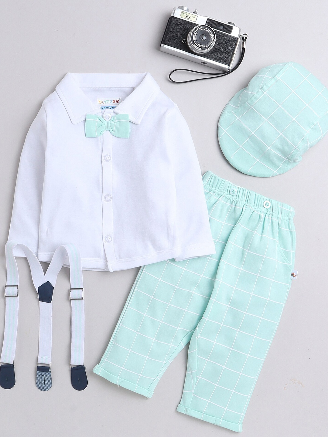 

BUMZEE Boys Shirt with Trousers, Green