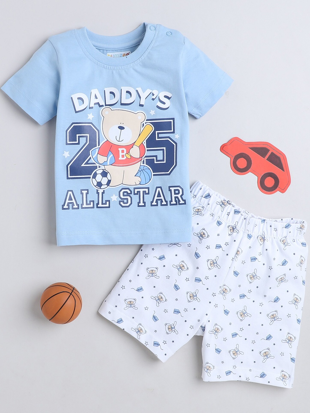 

BUMZEE Boys T-shirt with Shorts, Blue