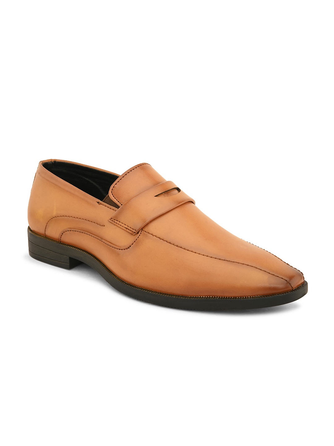 

birgos Men Leather Loafers, Tan