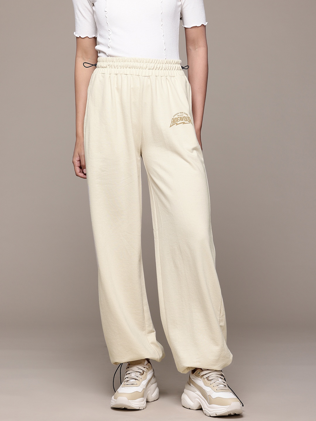 

The Roadster Lifestyle Co. Women Track Pants, Beige