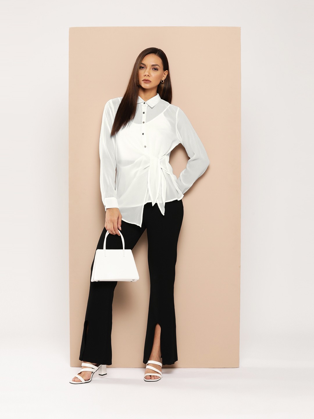 

INVICTUS Women Solid Opaque Casual Shirt, White