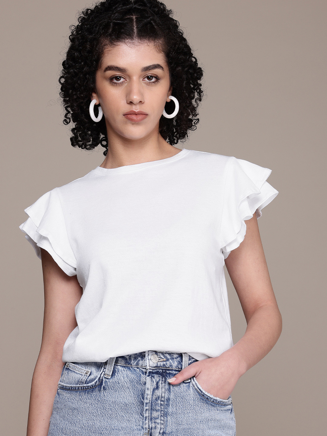 

The Roadster Life Co. Flared Sleeves Top, White