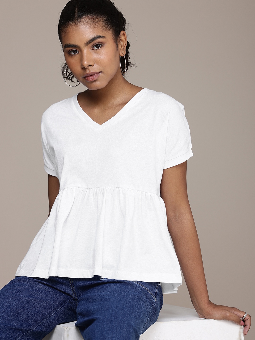 

The Roadster Life Co. Dolman Sleeves A-Line Top, White