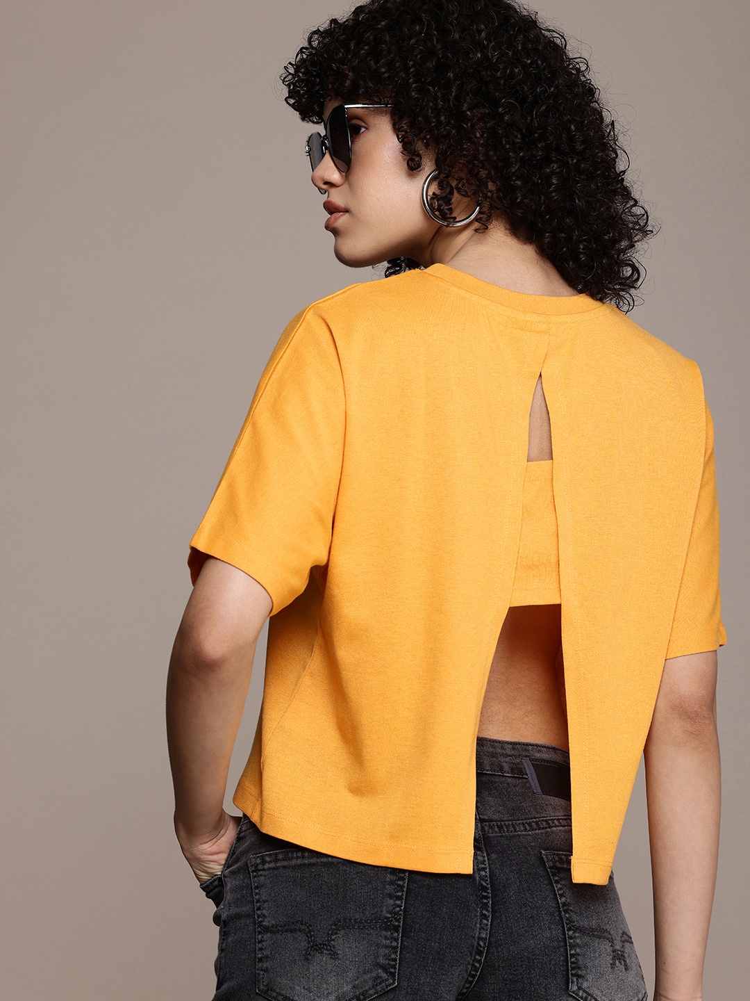 

The Roadster Life Co. Extended Sleeves Styled Back Top, Mustard