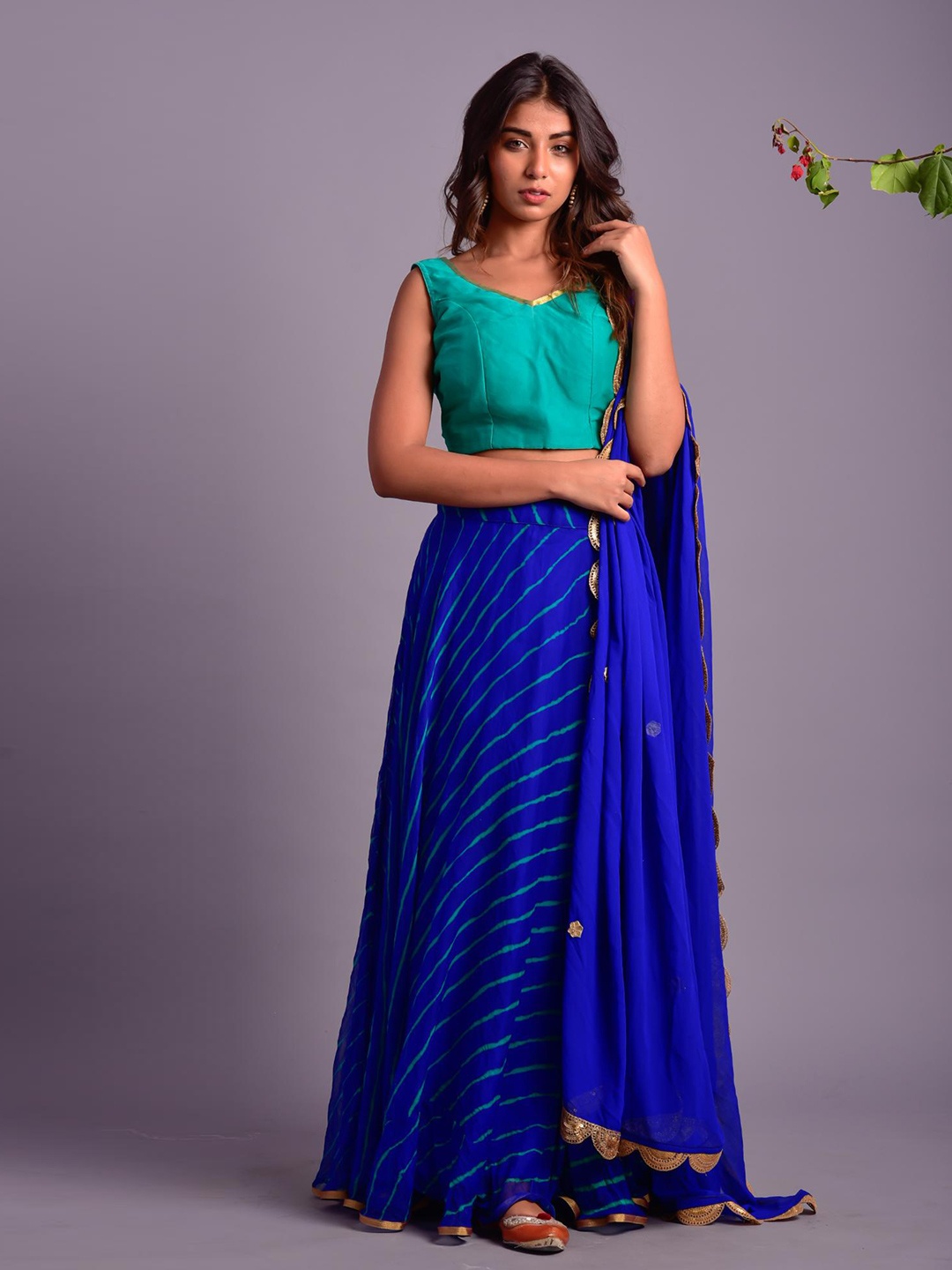 

Rangpur Ready to Wear Lehenga & Blouse With Dupatta, Blue