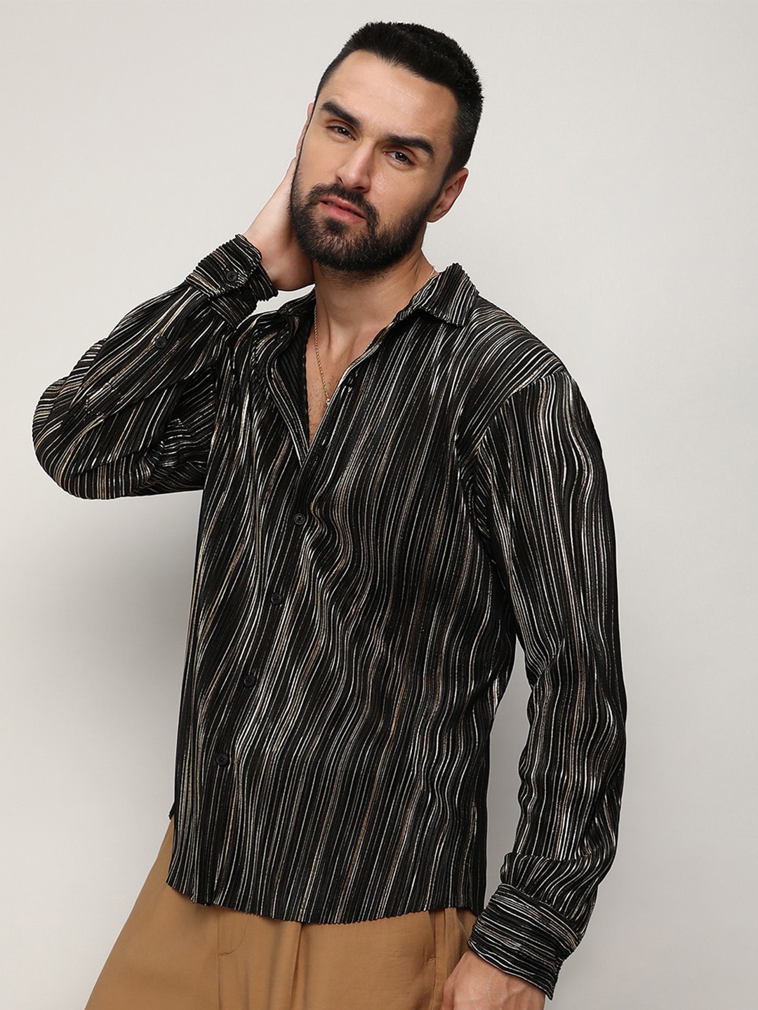 

Campus Sutra Men Classic Opaque Striped Casual Shirt, Multi