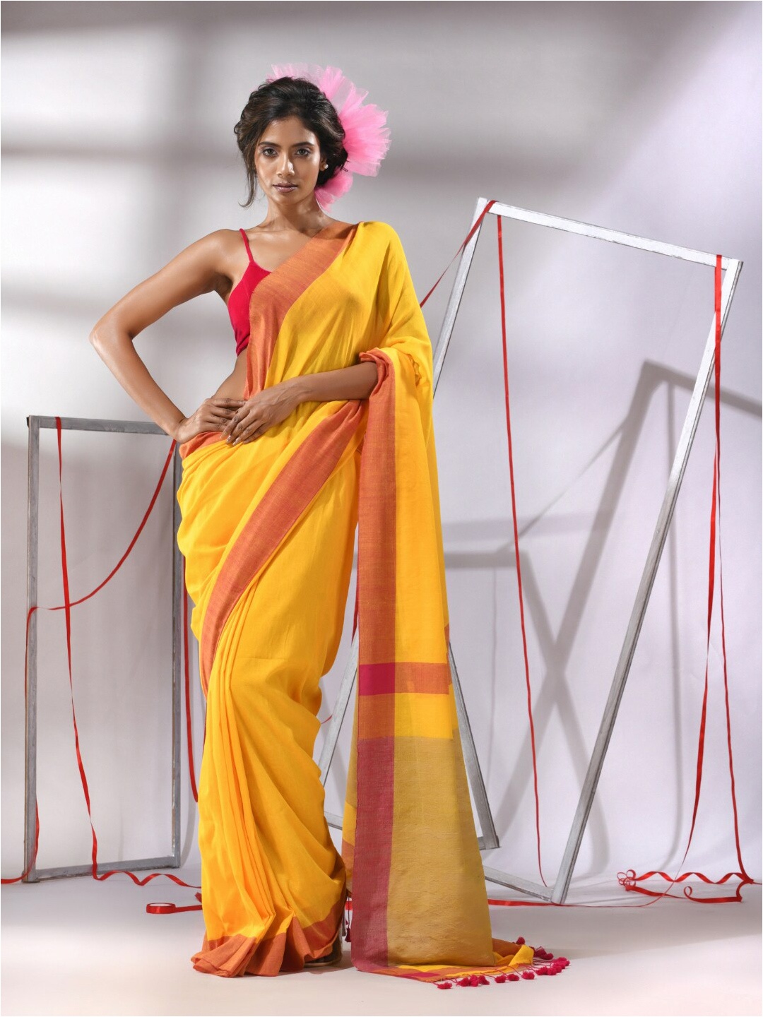 

Charukriti Pure Cotton Saree, Yellow