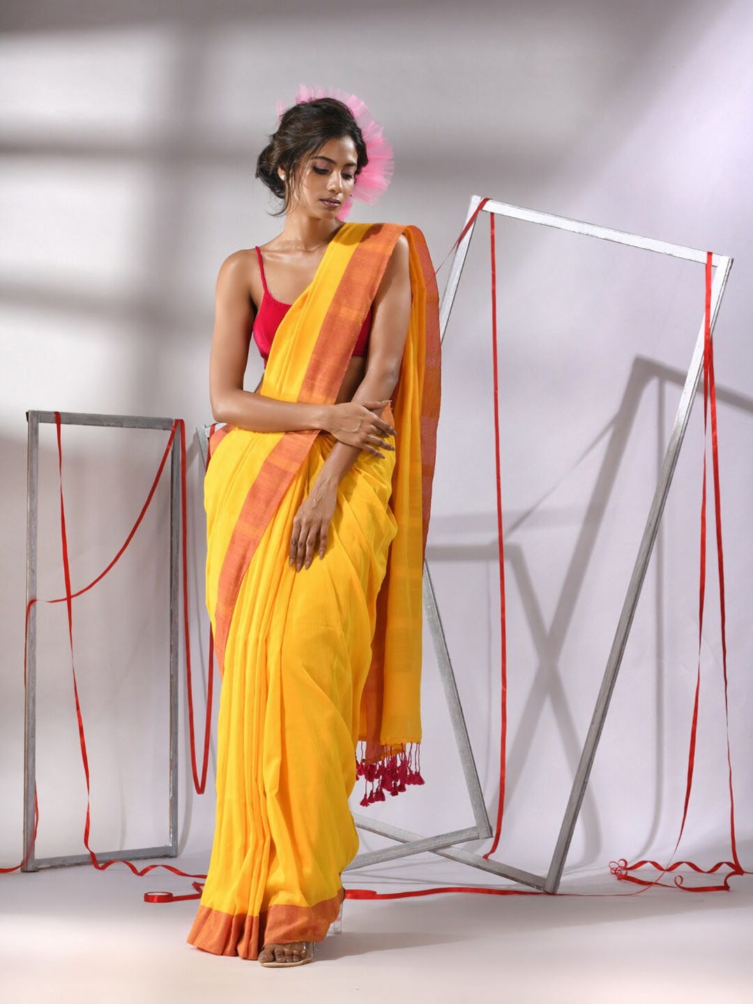 

Charukriti Pure Cotton Saree, Yellow