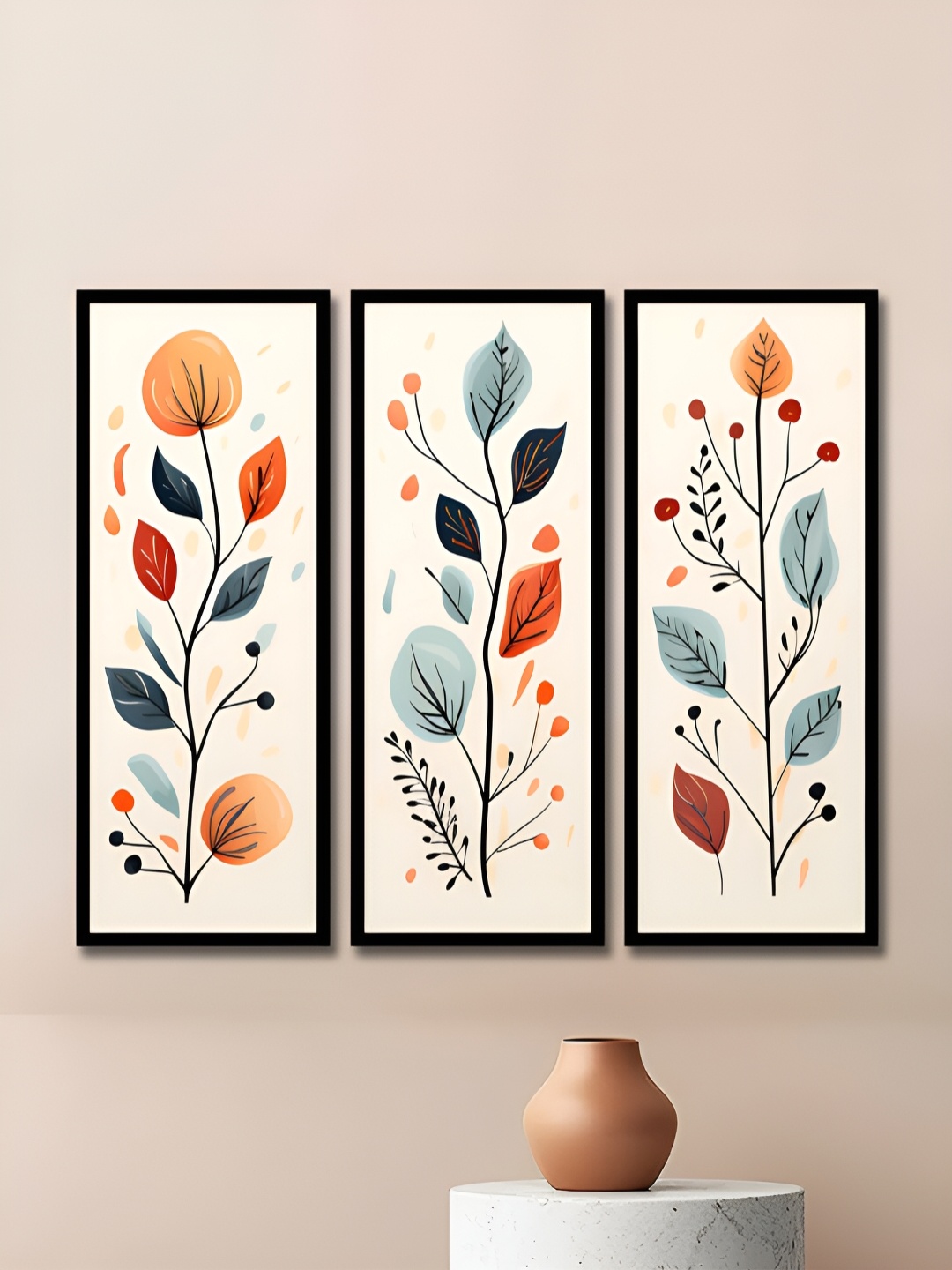 

WENS Cream & Grey 3 Pieces Synthetic Wooden Floral and Botanical Paintings Wall Art