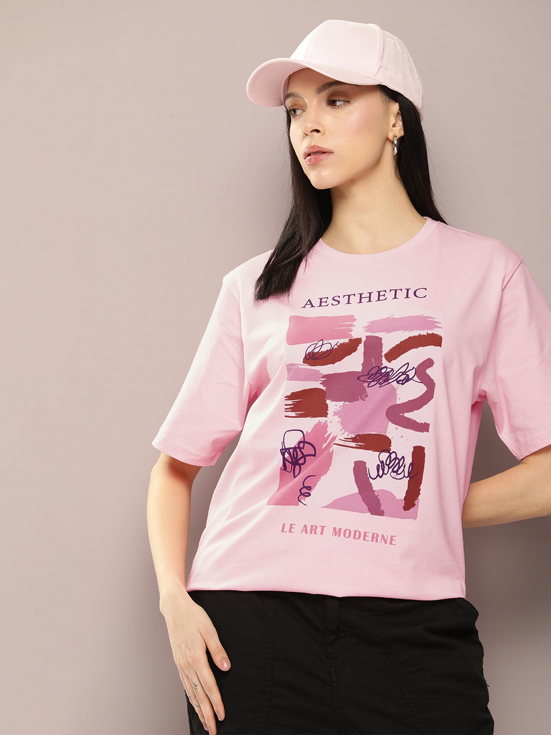 

DILLINGER Women Graphic Printed T-shirt, Pink