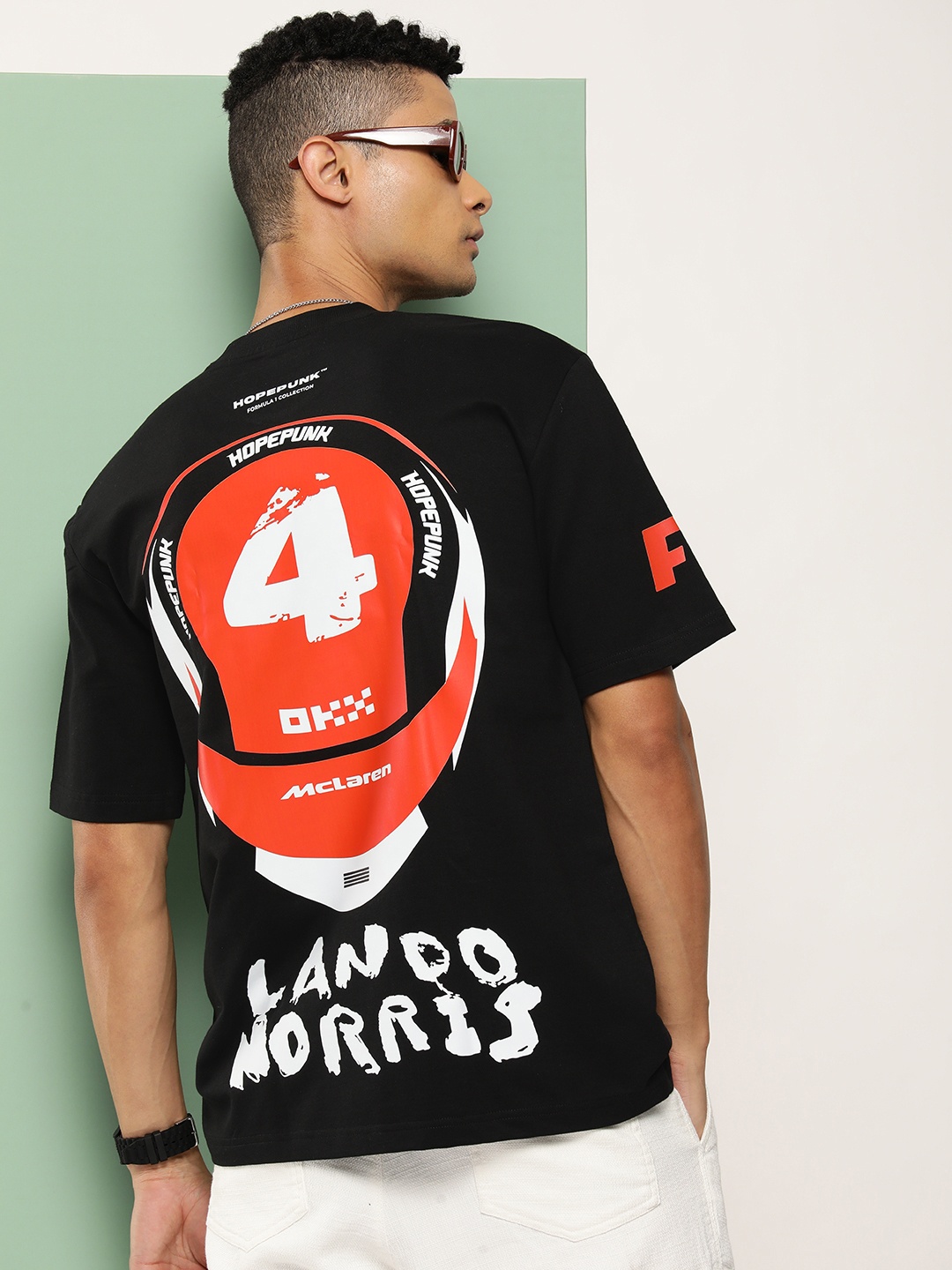 

HOPEPUNK Men Graphic Printed Oversized T-shirt, Black