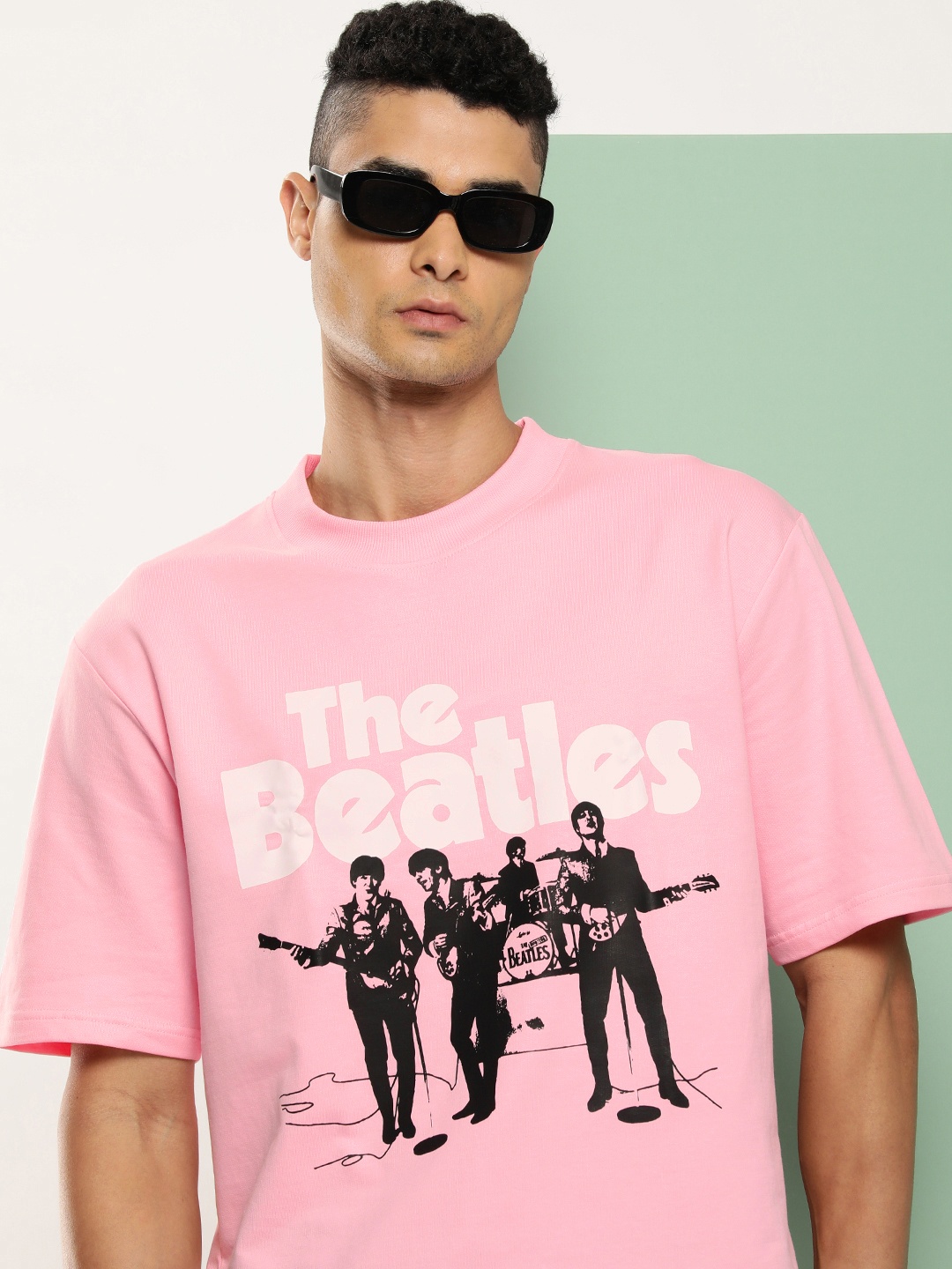 

HOPEPUNK Men Graphic Printed Oversized T-shirt, Pink