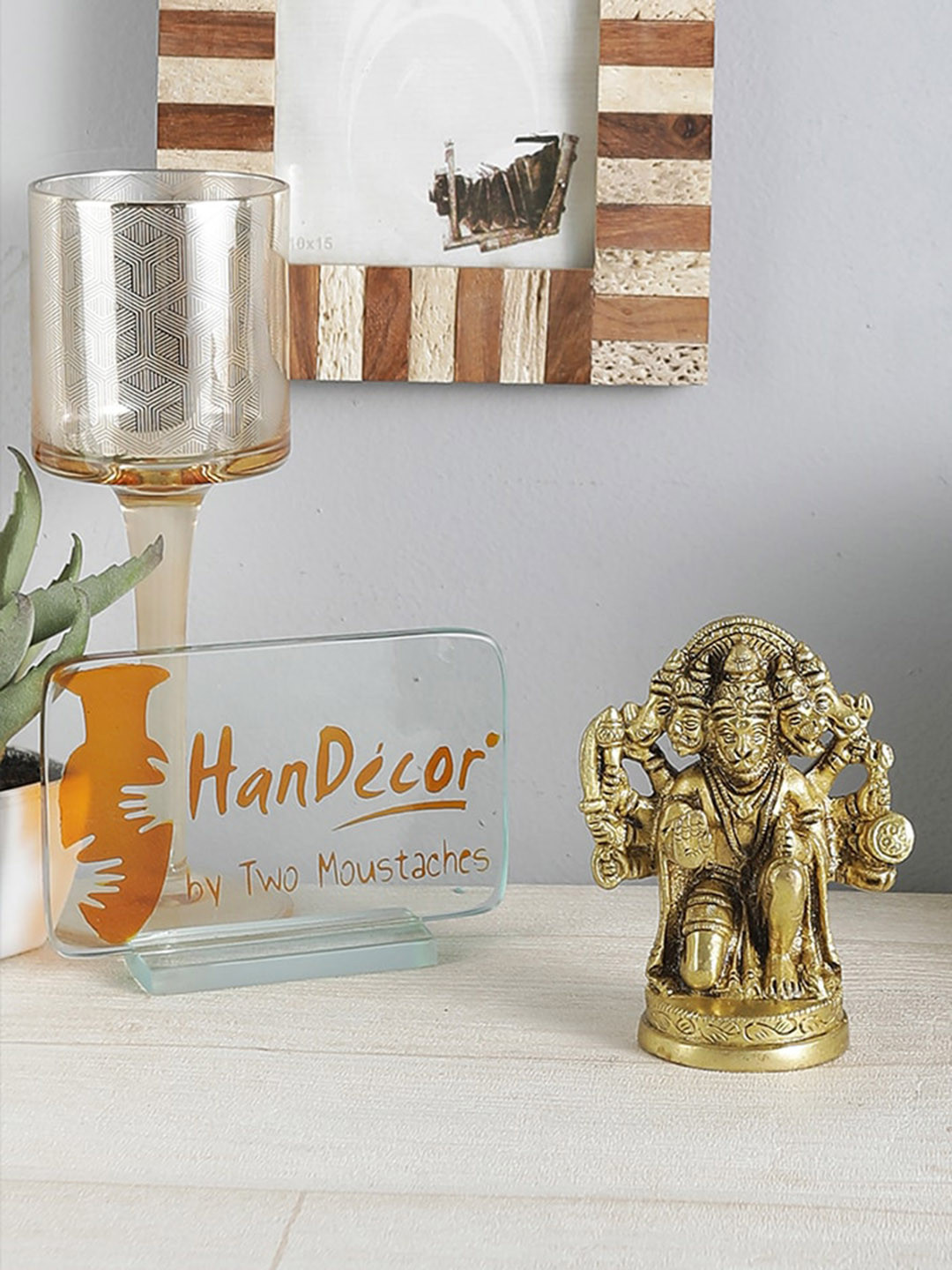 

Two Moustaches Gold-Toned Panchmukhi HanumanReligious Idol Showpiece
