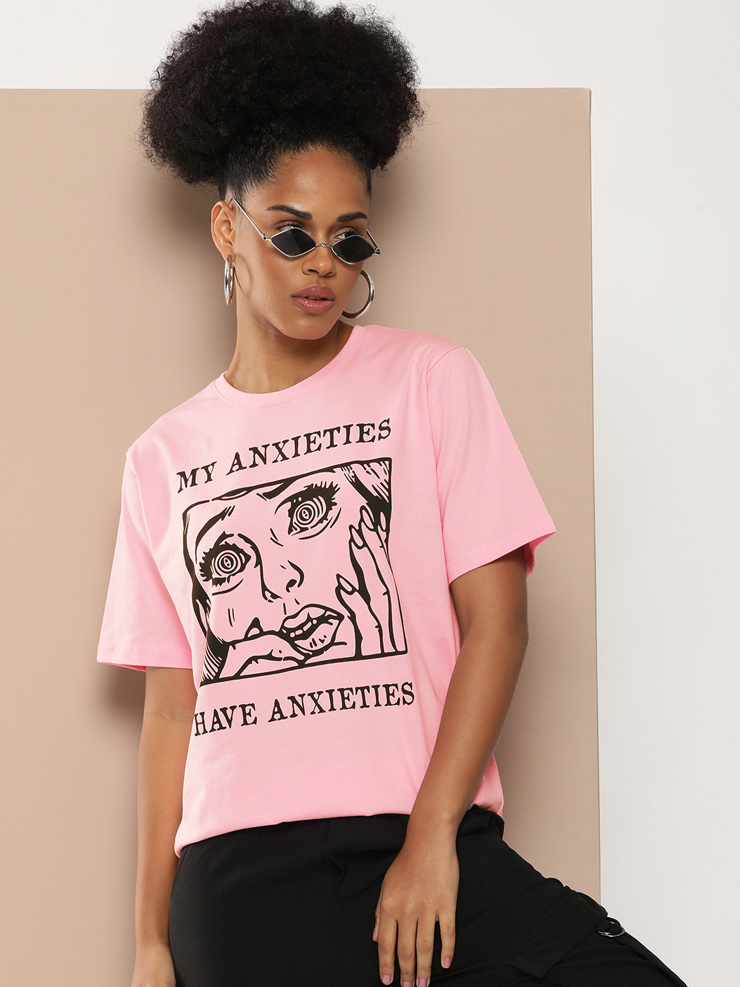 

Difference of Opinion Women Graphic Printed T-shirt, Pink