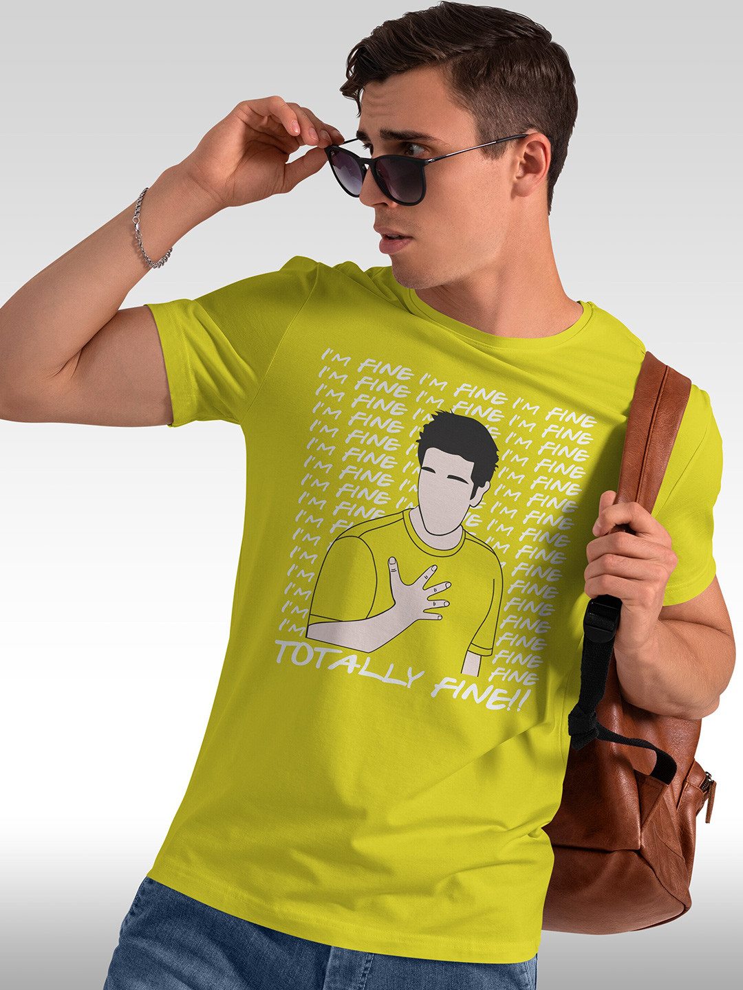 

BAESD Graphic Printed Round Neck Short Sleeves Cotton T-shirt, Yellow