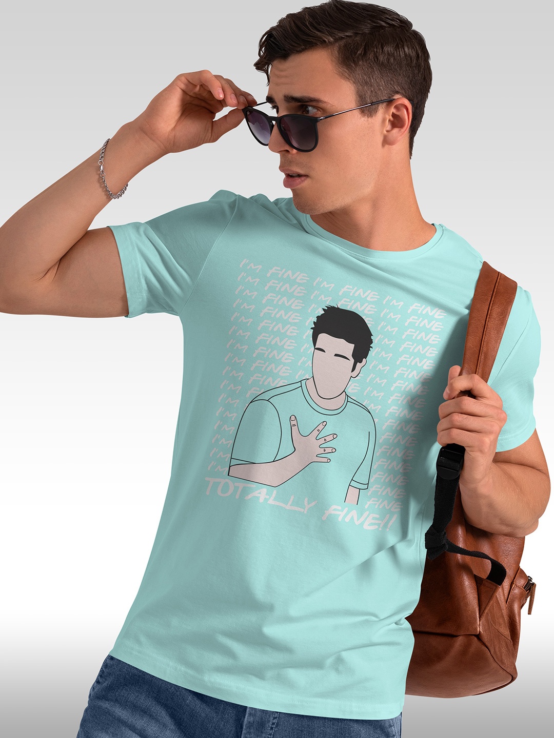 

BAESD Graphic Printed Round Neck Short Sleeves Cotton T-shirt, Blue