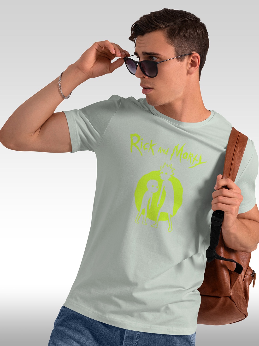 

BAESD Typography Printed Round Neck Short Sleeves Cotton T-shirt, Grey