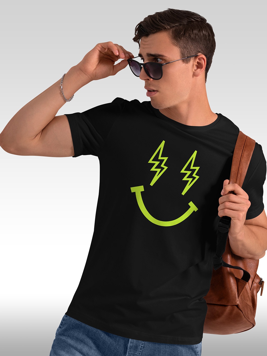 

BAESD Graphic Printed Printed Round Neck Short Sleeves Cotton T-shirt, Black