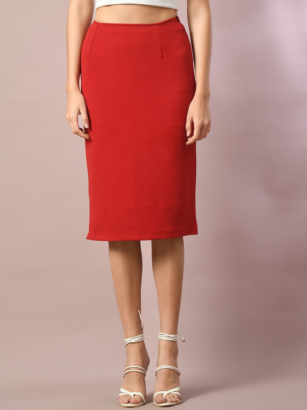 

Myshka Valentino Pencil Knee Length Skirt, Red