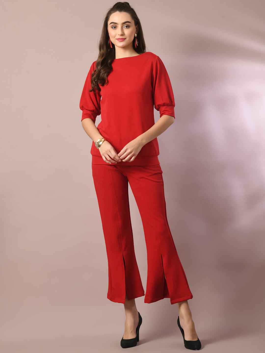 

HERE&NOW Boat Neck Top & Trouser, Red