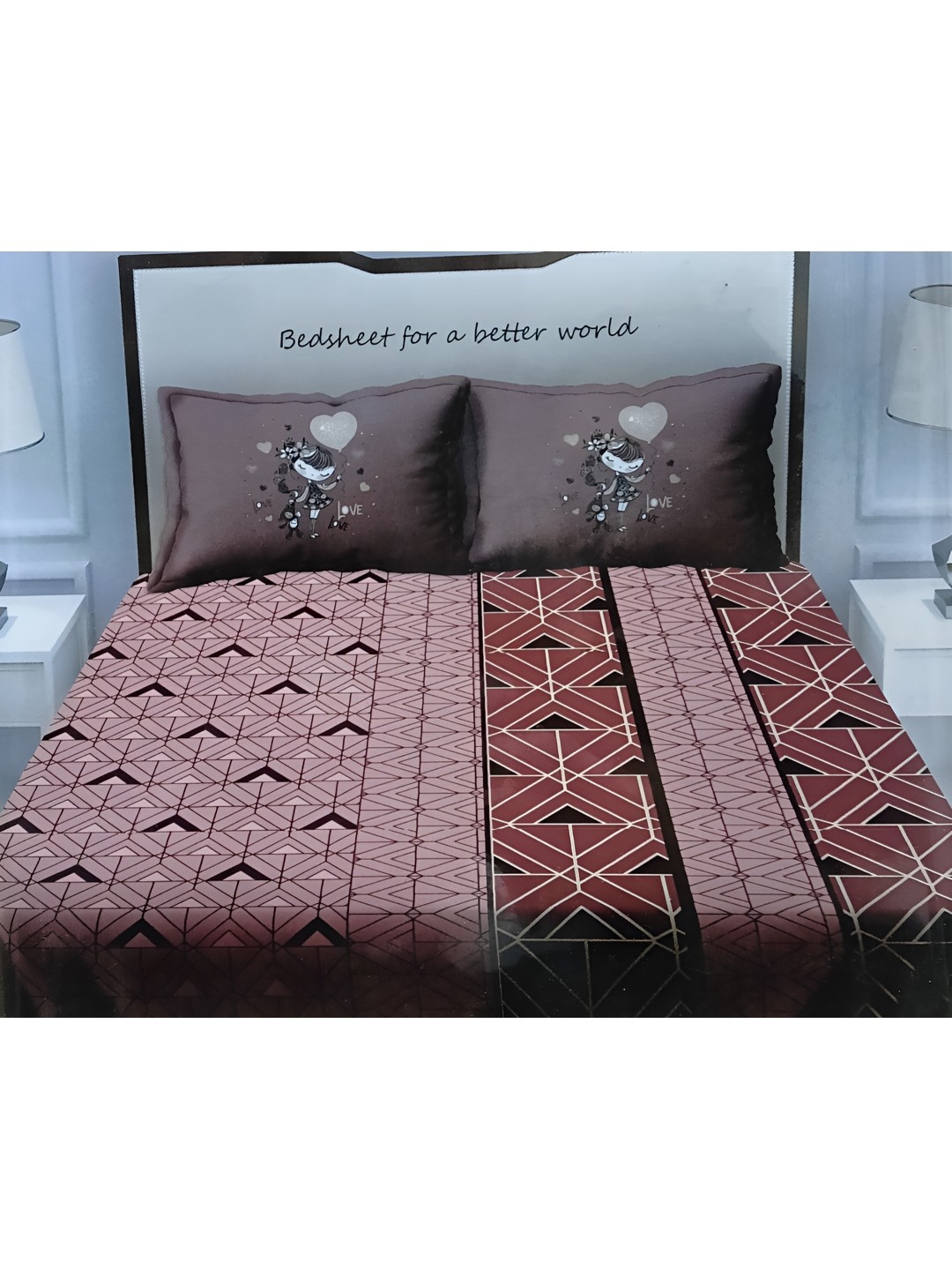 

Signature Mauve & Black 150 TC Queen Bedsheet with 2 Pillow Covers