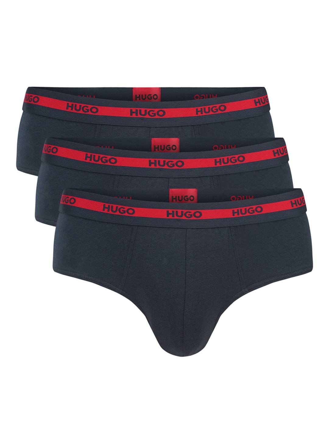 

HUGO Pack Of 3 Mid-Rise Basic Briefs 0312095187S24007, Navy blue