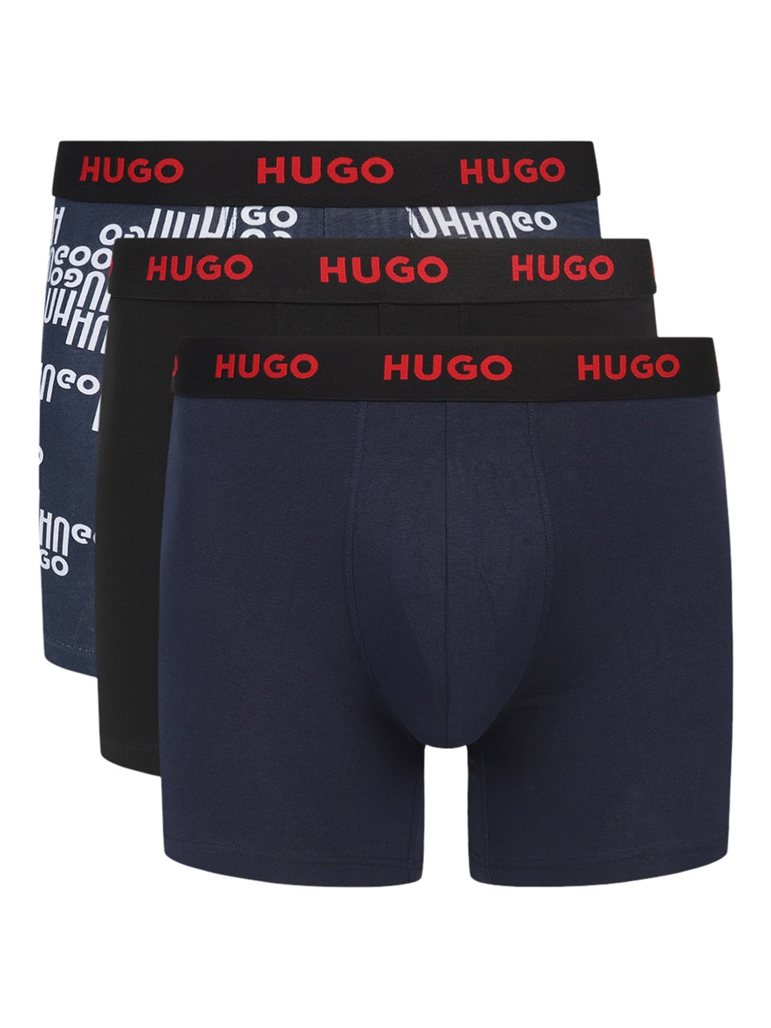 

HUGO Pack Of 3 Mid-Rise Boxer-Style Briefs 0312095187S24008, Blue