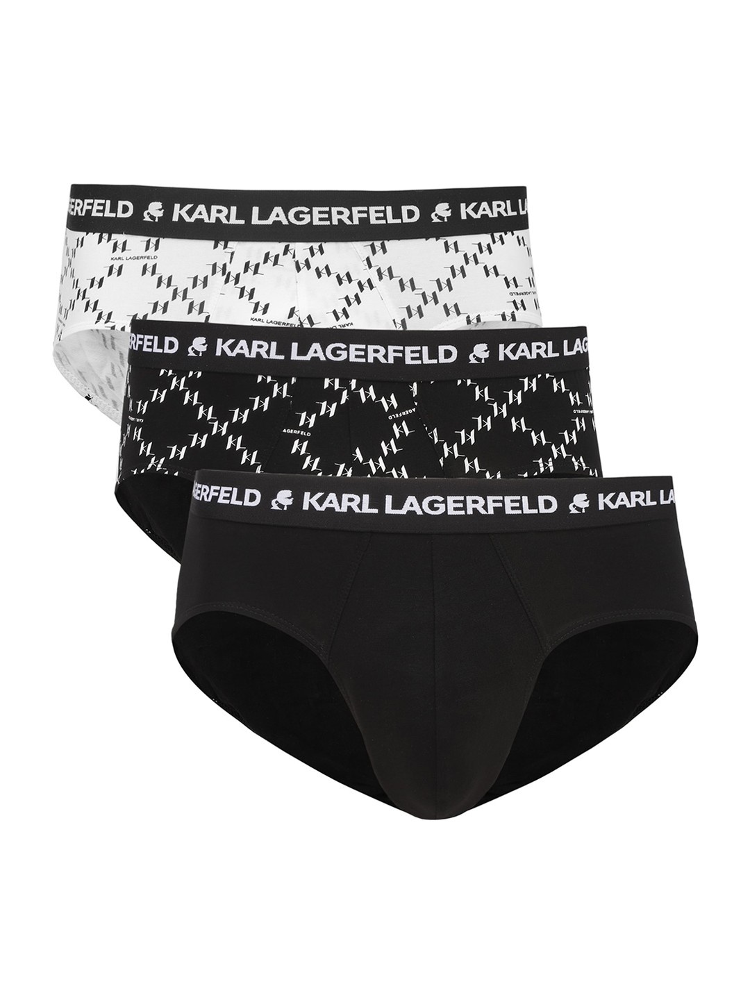

Karl Lagerfeld Pack Of 3 Mid-Rise Basic Briefs 0312095245S24001, Black