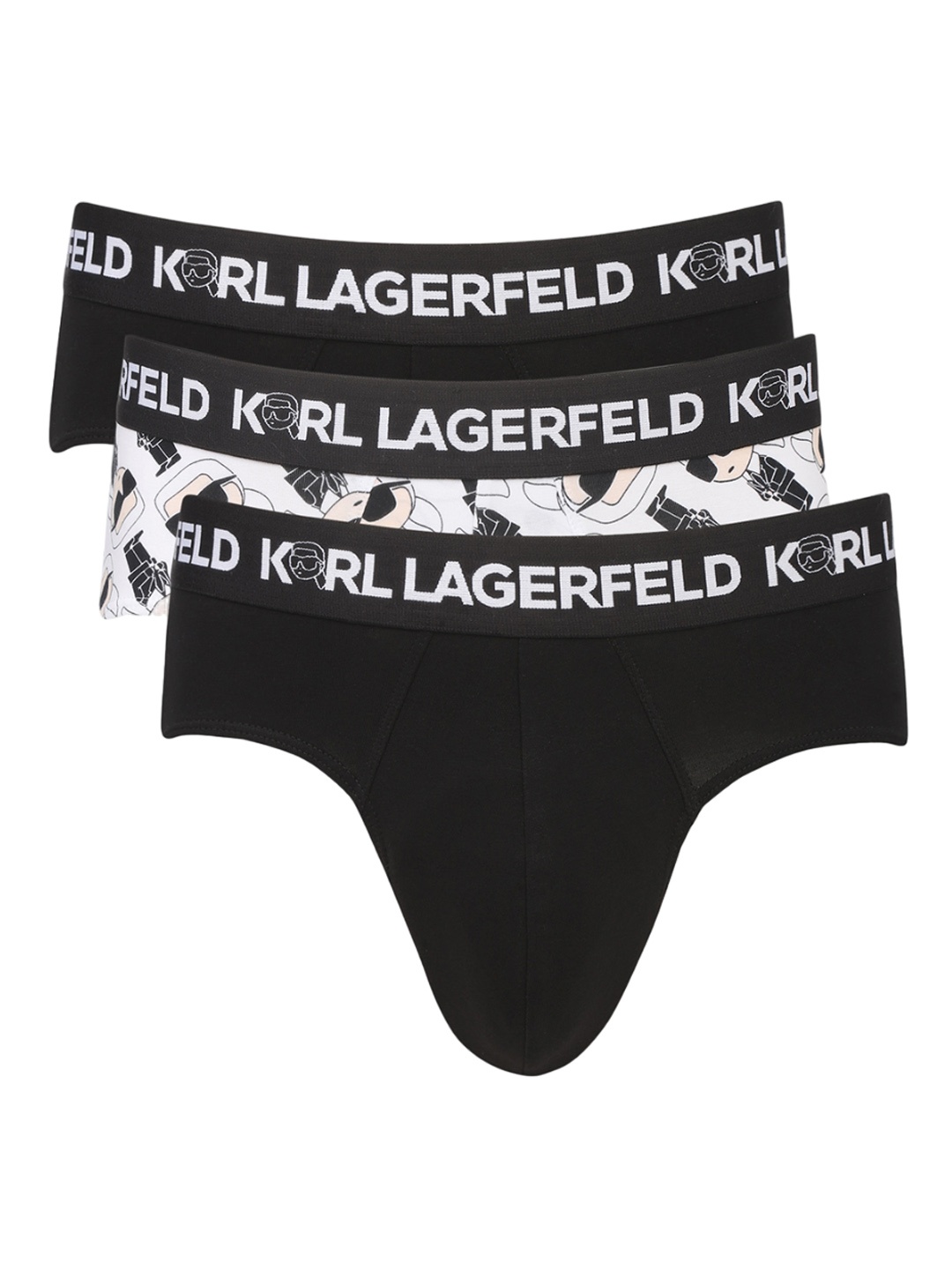 

Karl Lagerfeld Pack Of 3 Printed Basic Briefs 0312095245S24004, Black