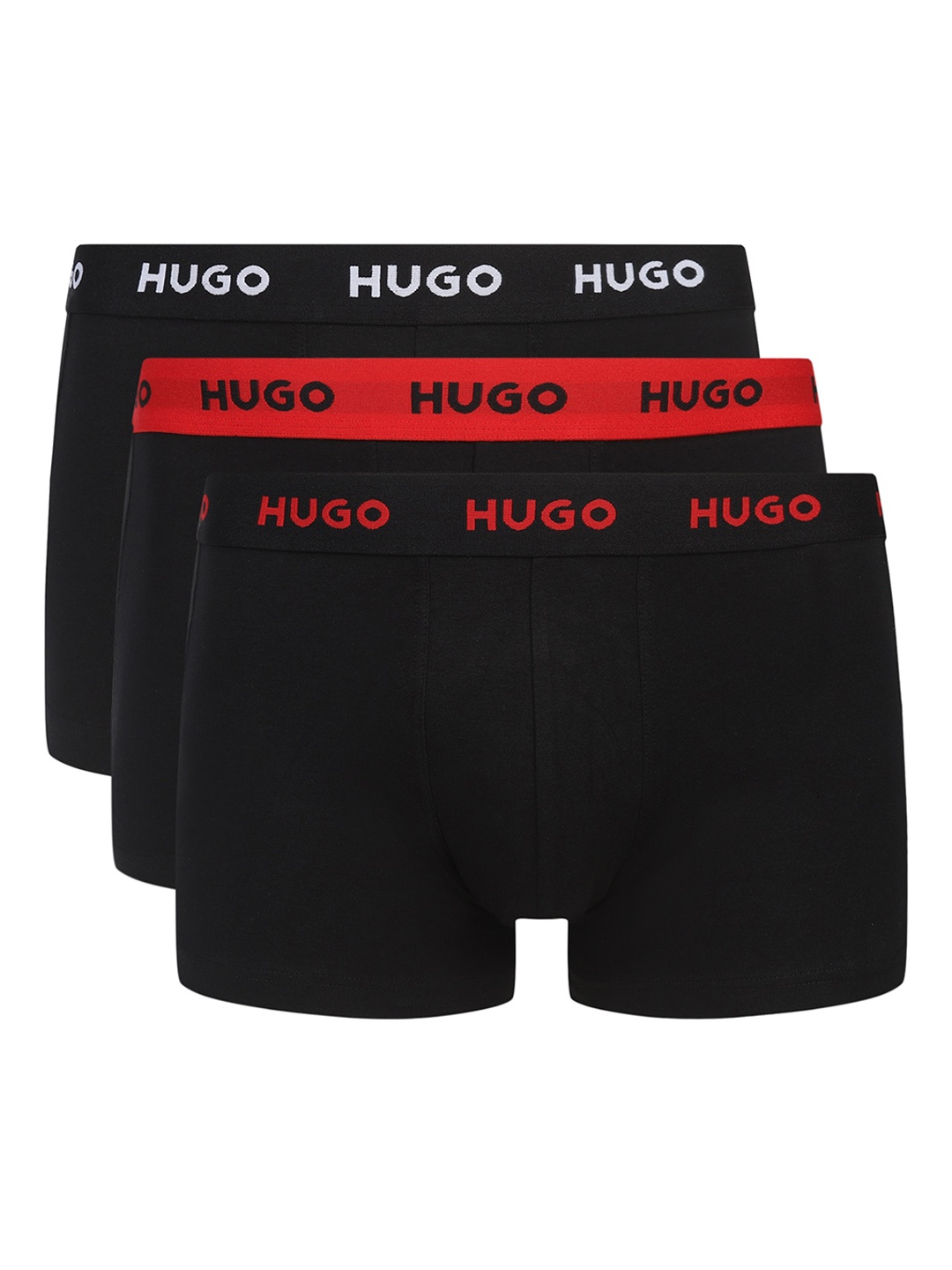 

HUGO Pack Of 3 Mid-Rise Stretch Trunks 0312095187S24001, Black