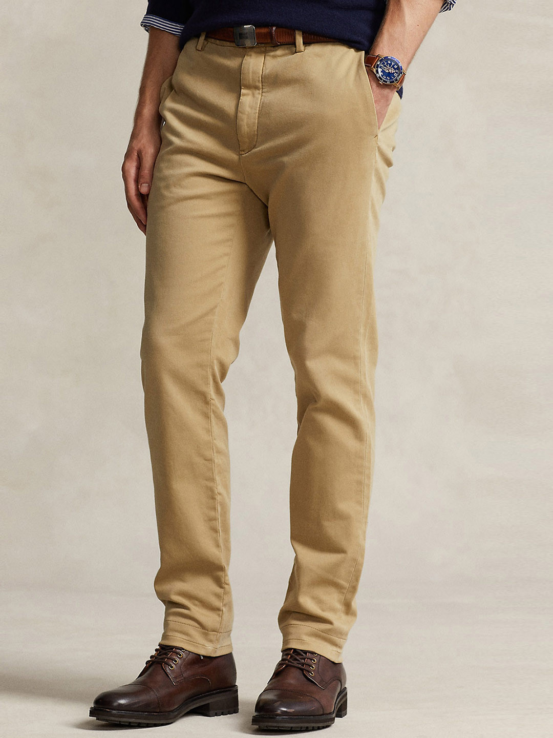 

Polo Ralph Lauren Men Slim-Fit Mid-Rise Easy Wash Regular Trousers, Beige
