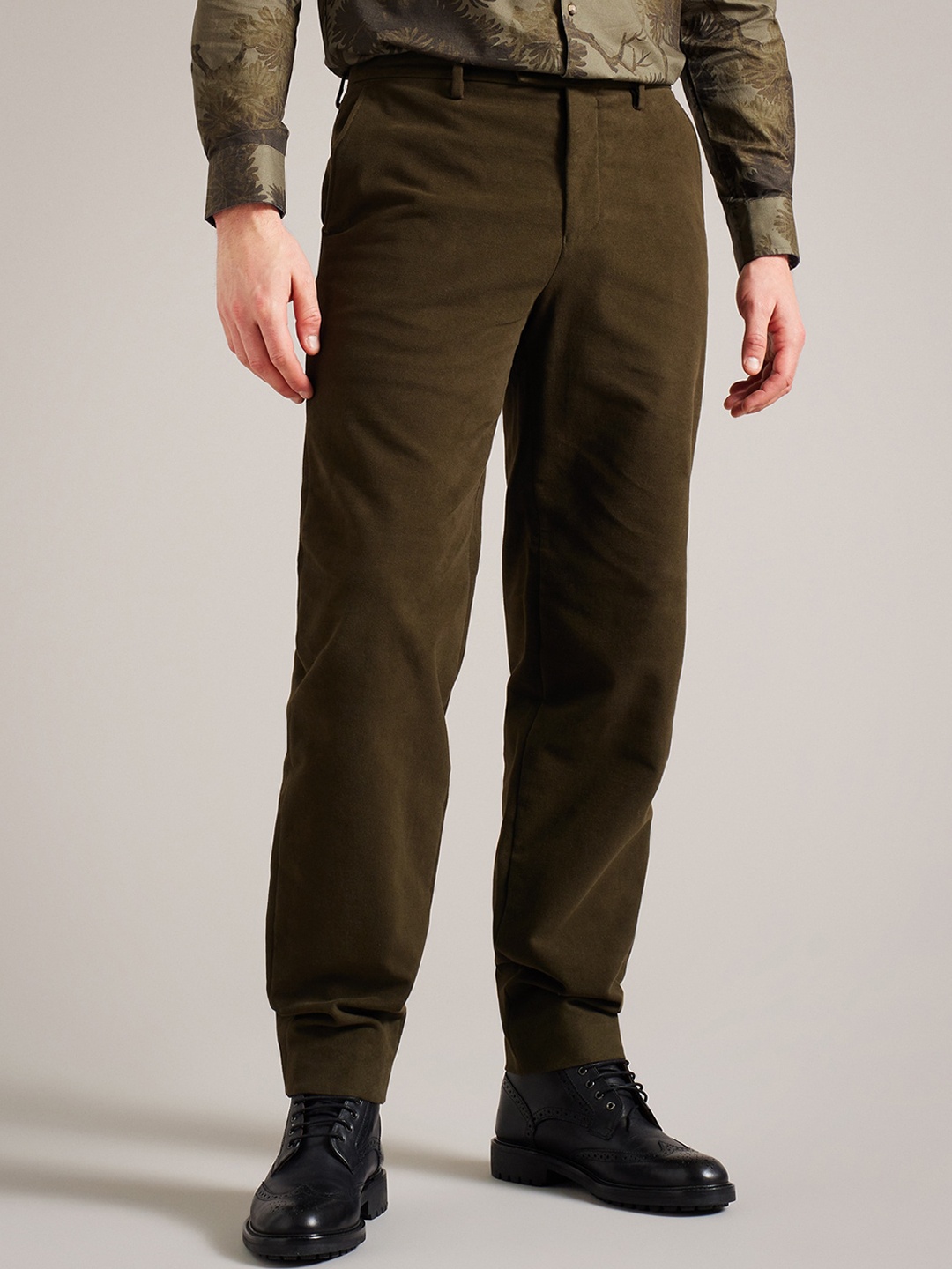 

Ted Baker Men Slim Fit Trousers, Khaki