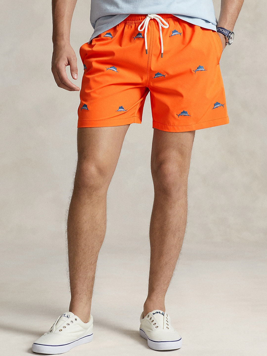 

Polo Ralph Lauren Men Printed Slim-Fit Regular Shorts, Orange