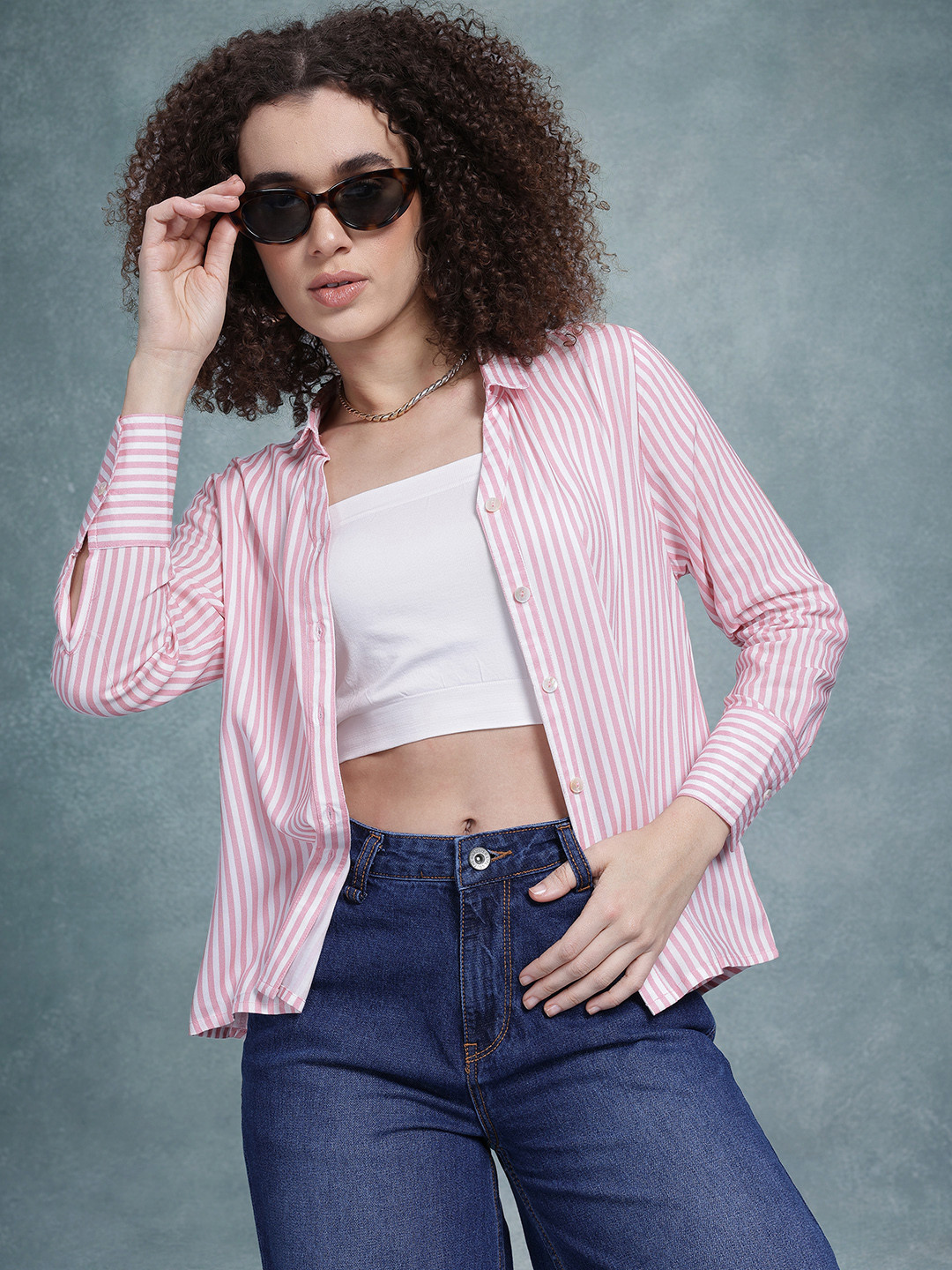 

The Roadster Life Co. Striped Casual Shirt, Pink