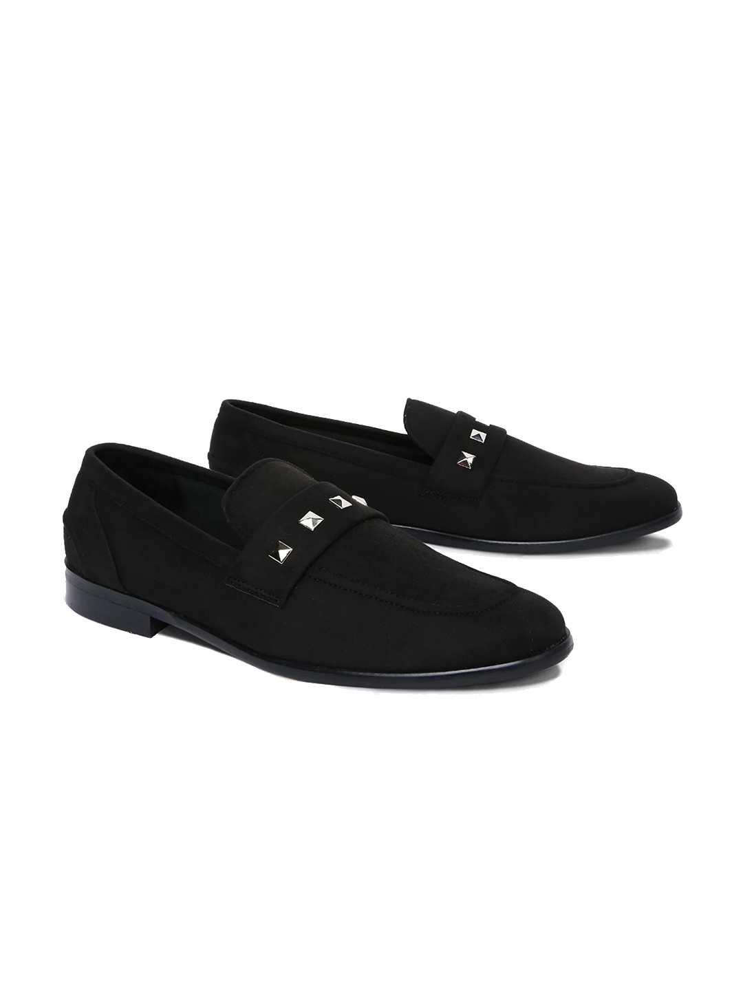

Wolvenmilano Men Leather Loafers, Black