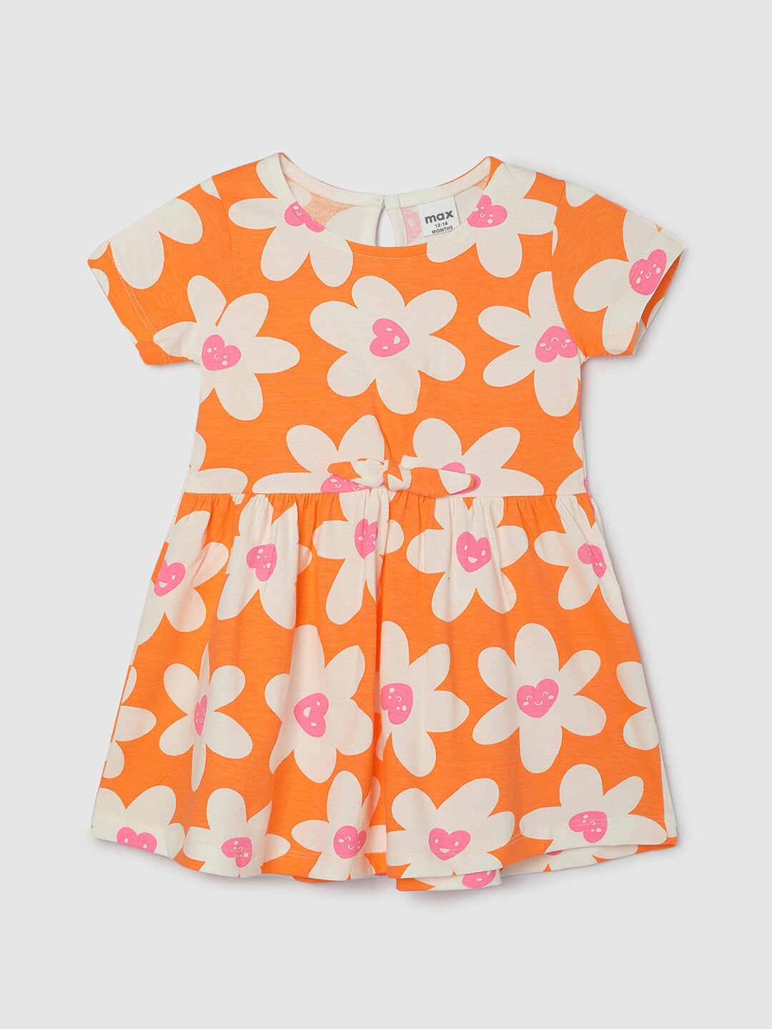 

max Print A-Line Dress, Orange