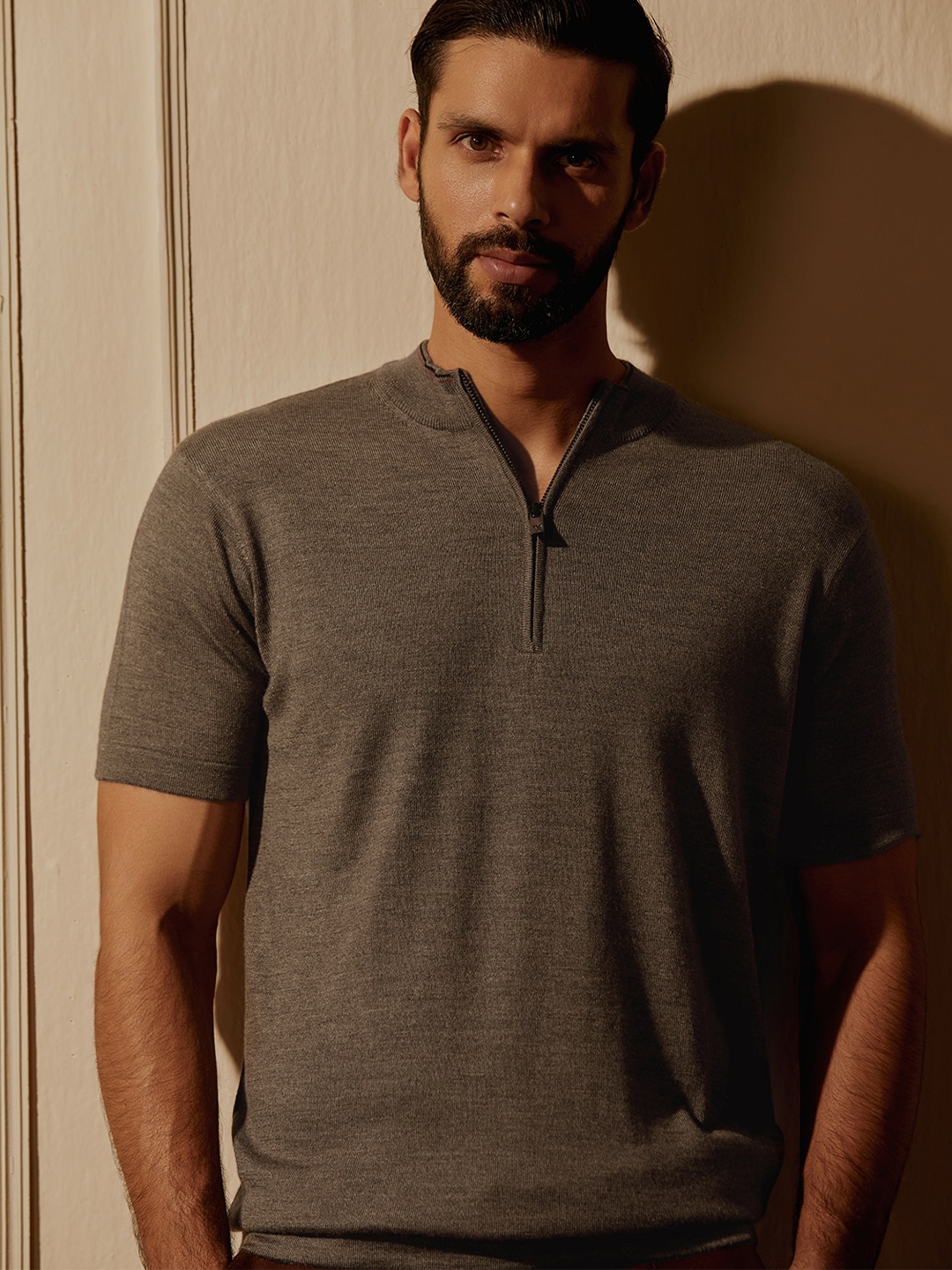 

Andamen Henley Neck Short Sleeves Regular T-shirt, Grey