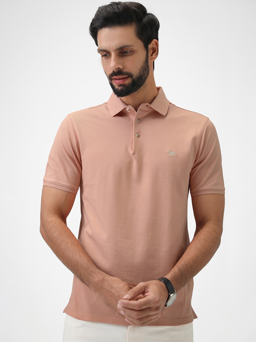 

Andamen Men Henley Neck Pockets T-shirt, Pink