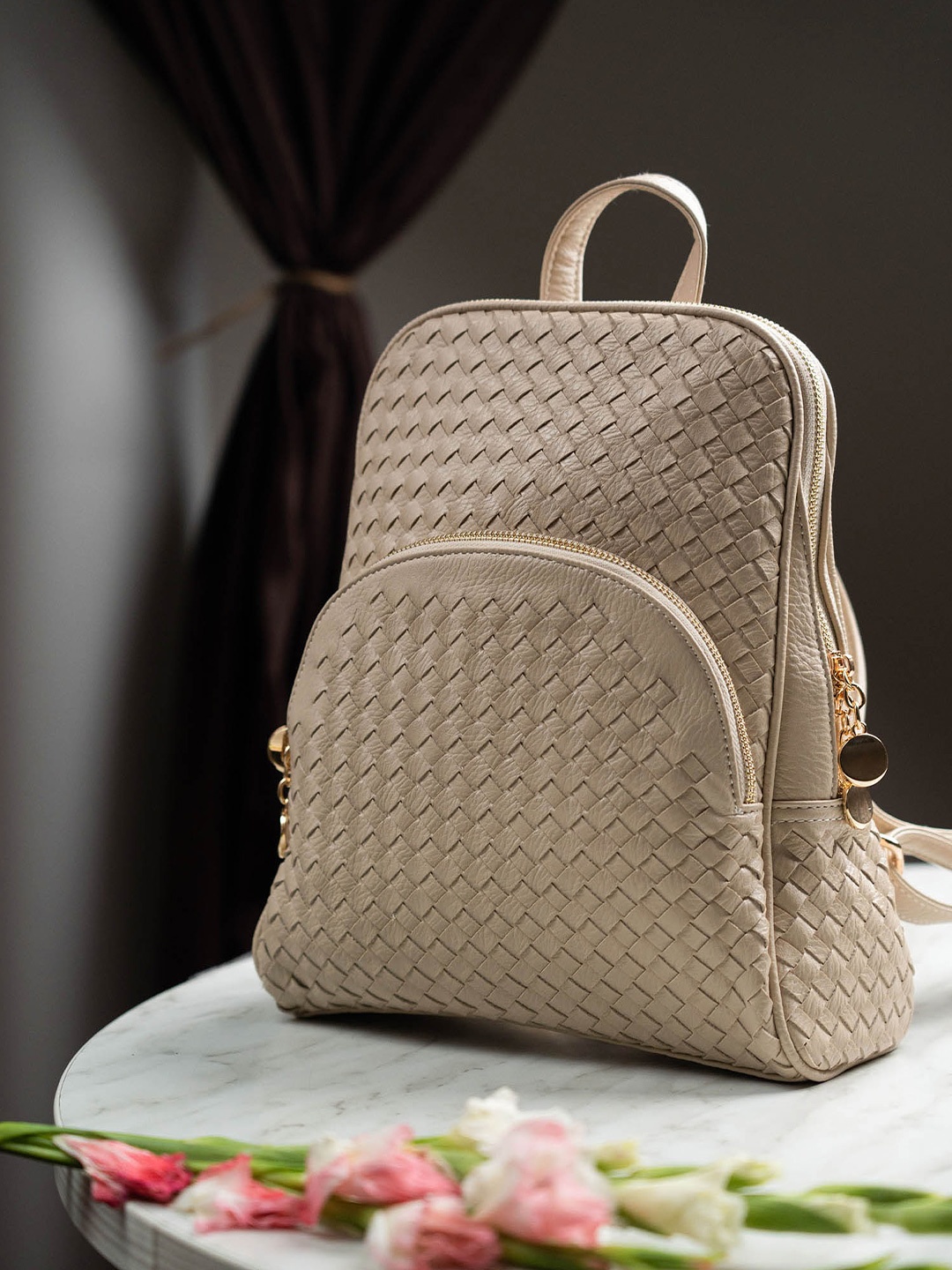 

Inc 5 Women Textured Backpack, Beige