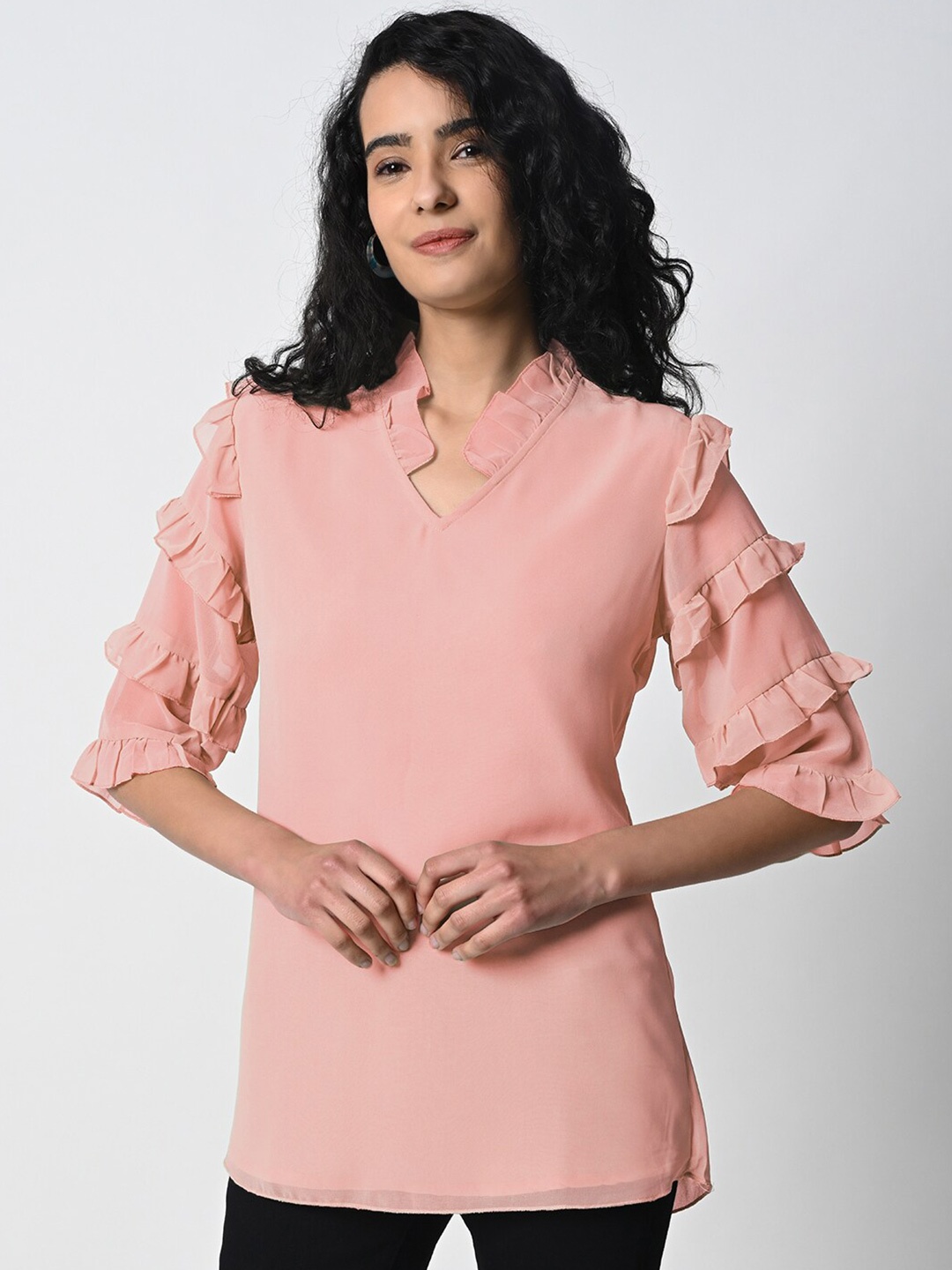 

Prettify Georgette Top, Pink