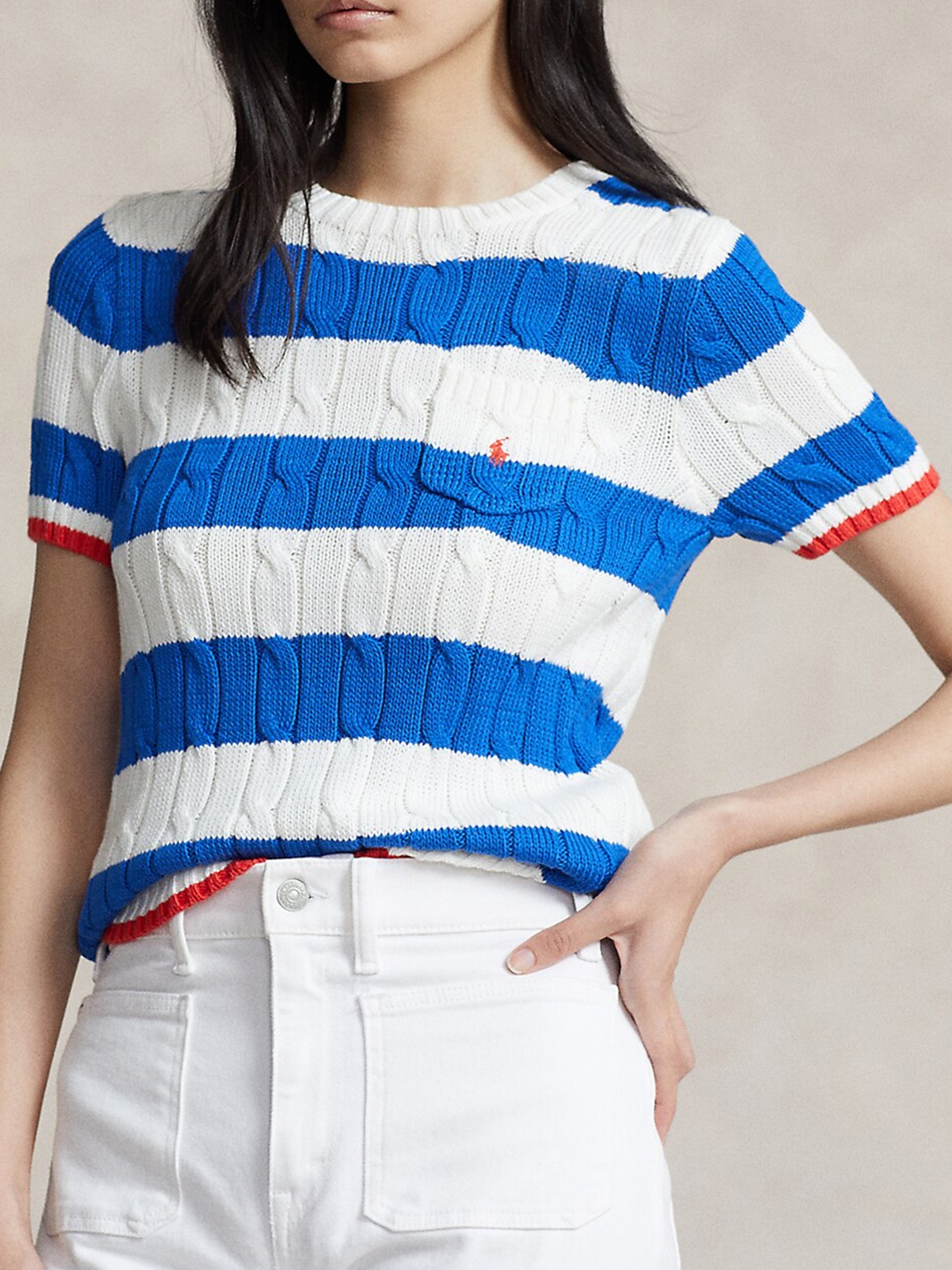 

Polo Ralph Lauren Self Design Pure Cotton Pullover, White