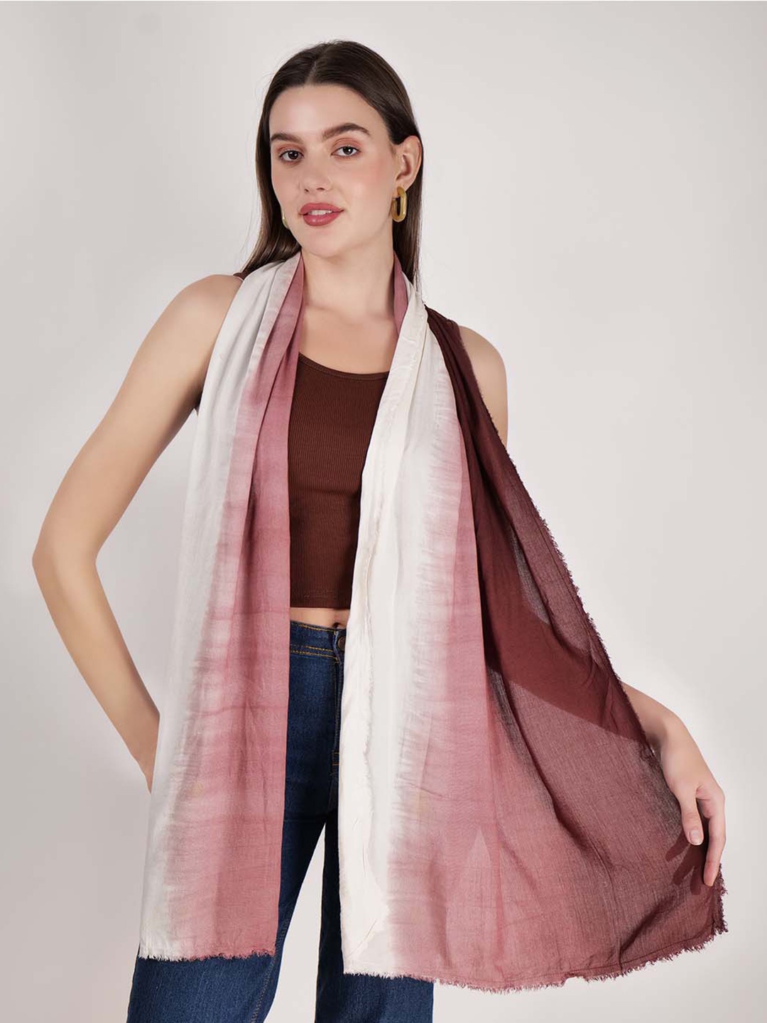 

Mast & Harbour White & Maroon Tie & Dyed Scarf