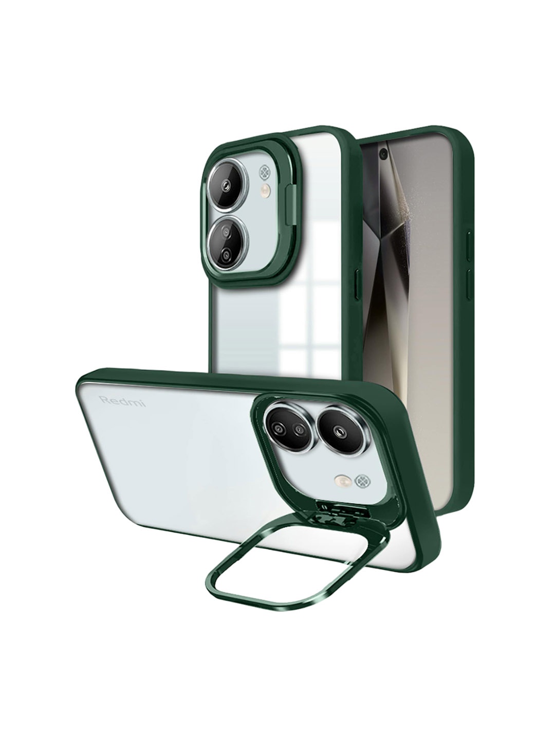 

Karwan Compatible Redmi 13C Back Case Cover, Green
